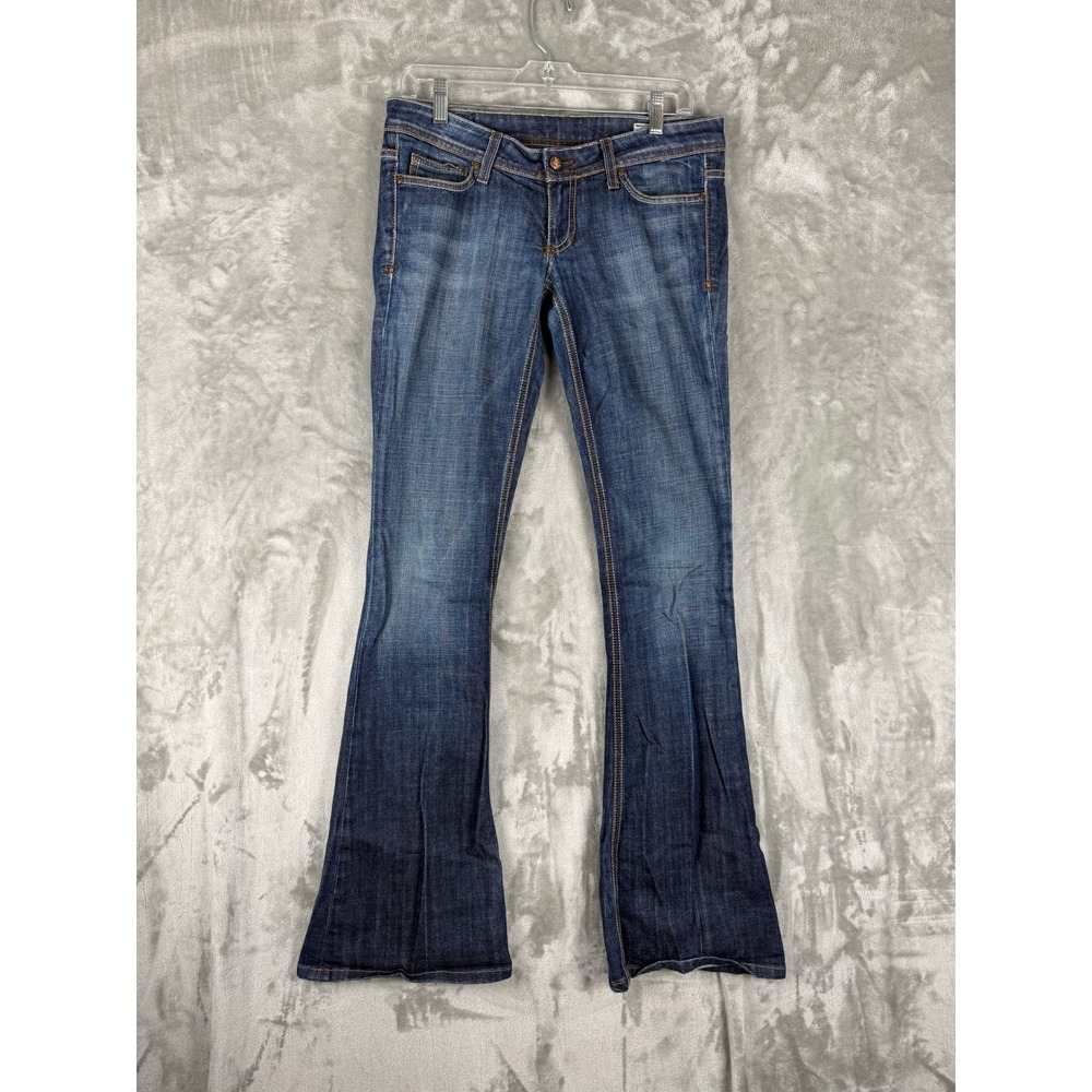 PEOPLES LIBERATION Women Bootcut Jeans‎ Flare Embellished Pockets Dark Wash Sz27